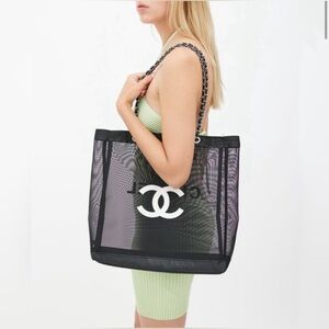 Chanel Mesh Tote bag with cosmetic pouch set NWOT